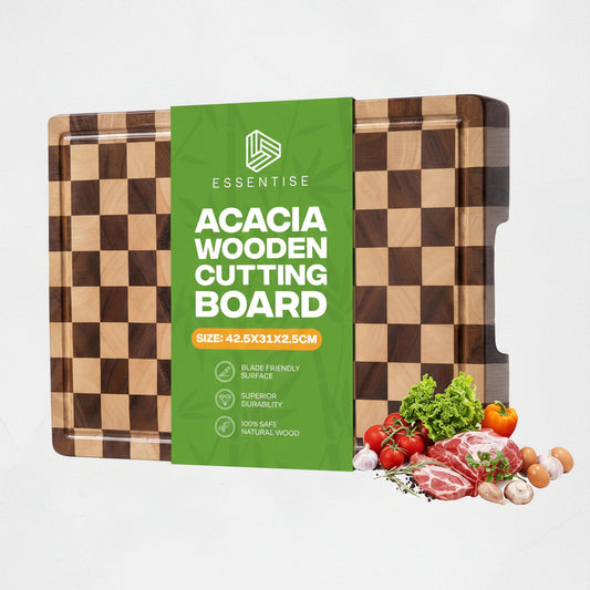 100% Organic Acacia Wood Cutting Board 16.5" x 11.6"